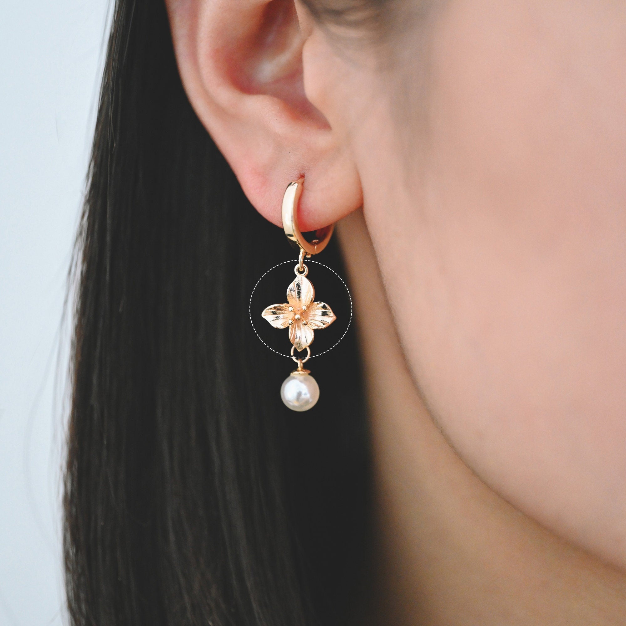 10pcs Gold/ Silver Tone Flower Charms with 2 Loops, 18K Gold/ Rhodium plated Brass, Floral Connectors 10/ 12/ 15mm (GB-1987)